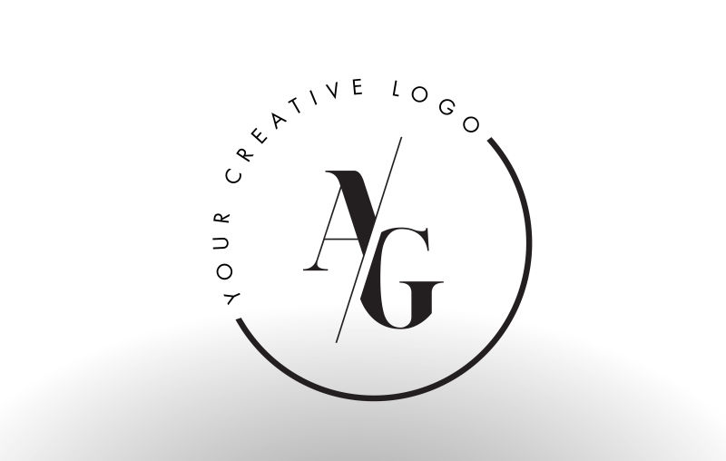 矢量切割风格的字母ag标志设计