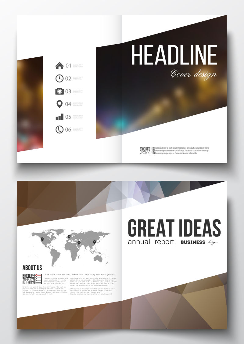 矢量抽象时尚几何风格的宣传单设计