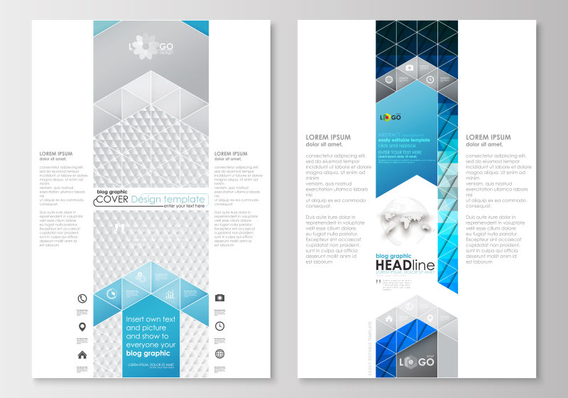 矢量现代商业时尚抽象宣传单设计