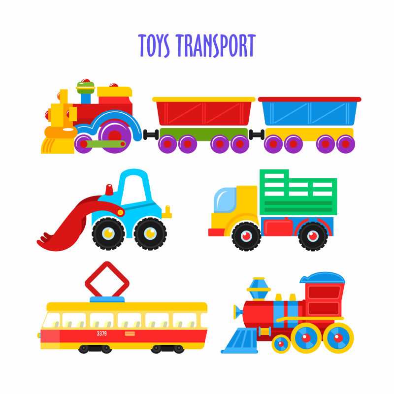 创意矢量卡通火车玩具设计
