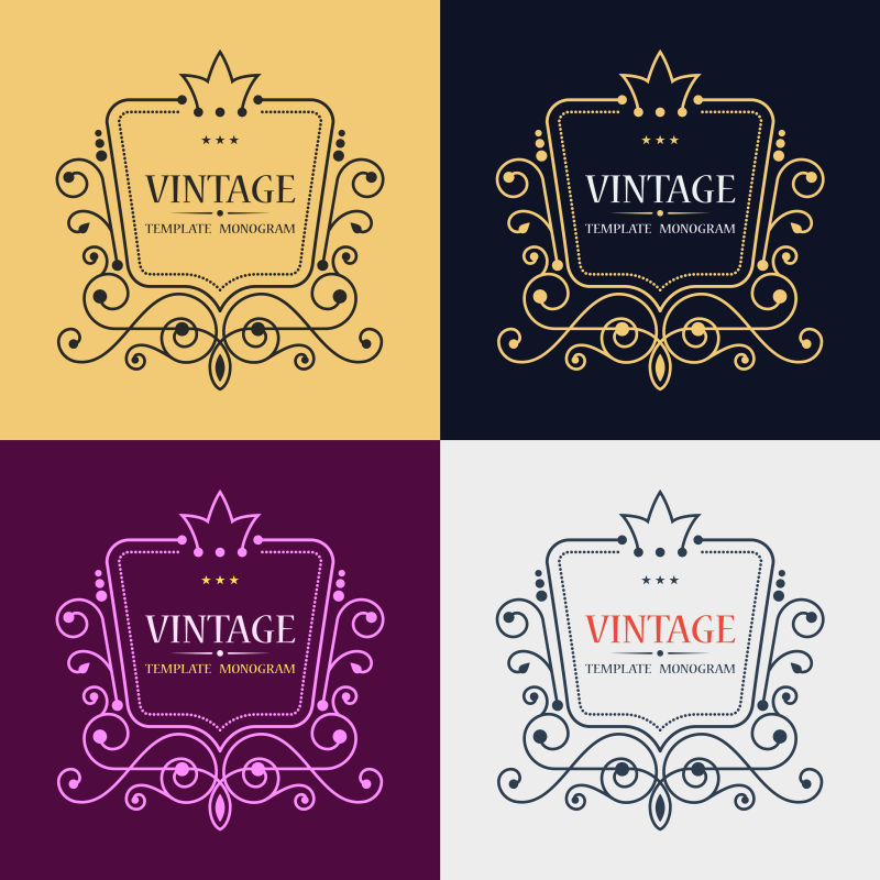 创意矢量现代字母花纹标志设计