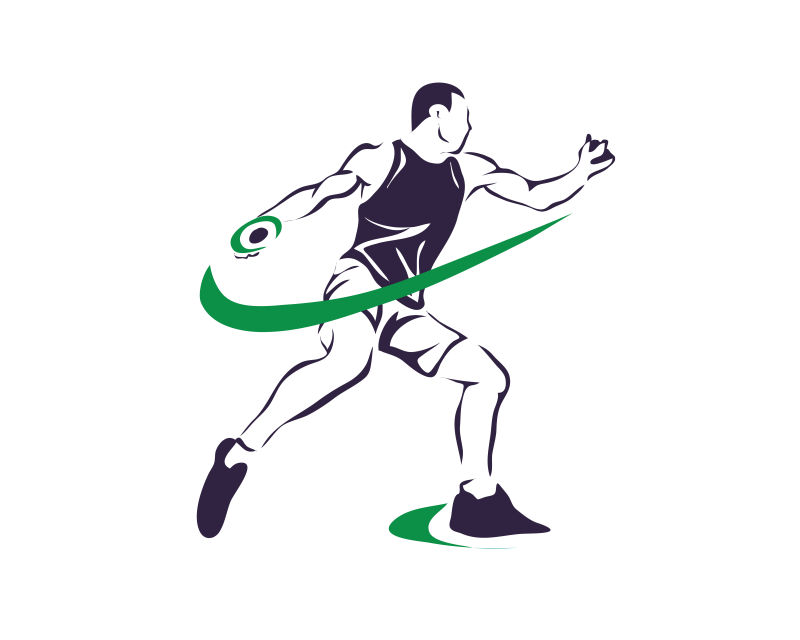 抽象矢量铅球运动时尚插图设计