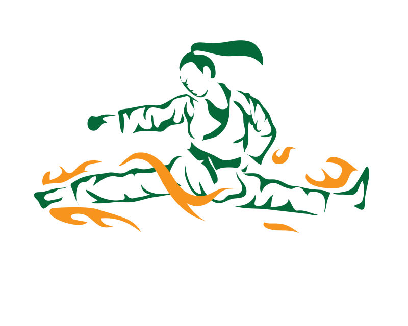 抽象矢量现代跆拳道运动时尚插图设计