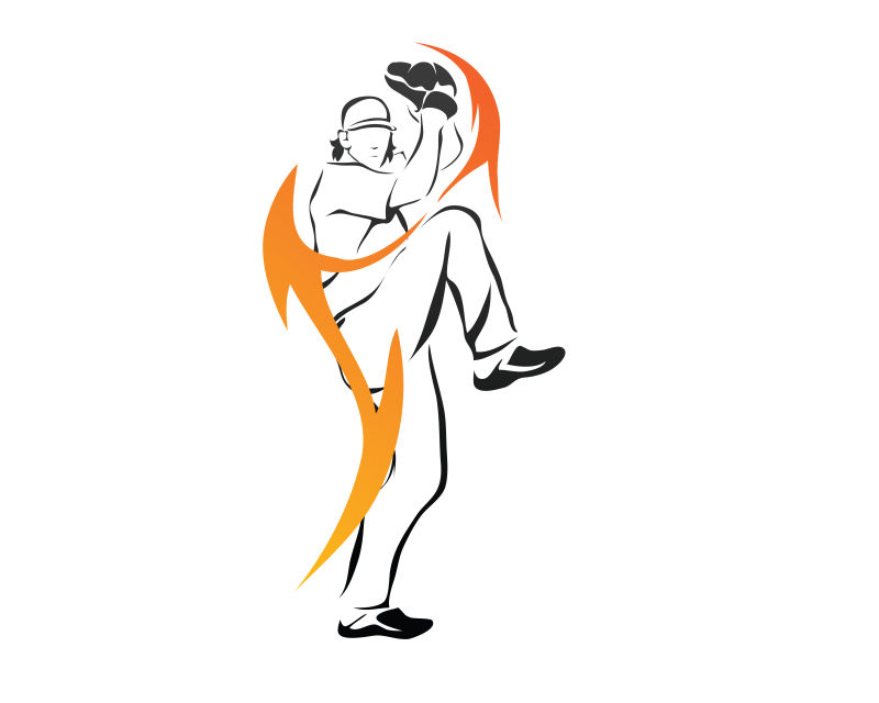 矢量棒球运动时尚插图设计