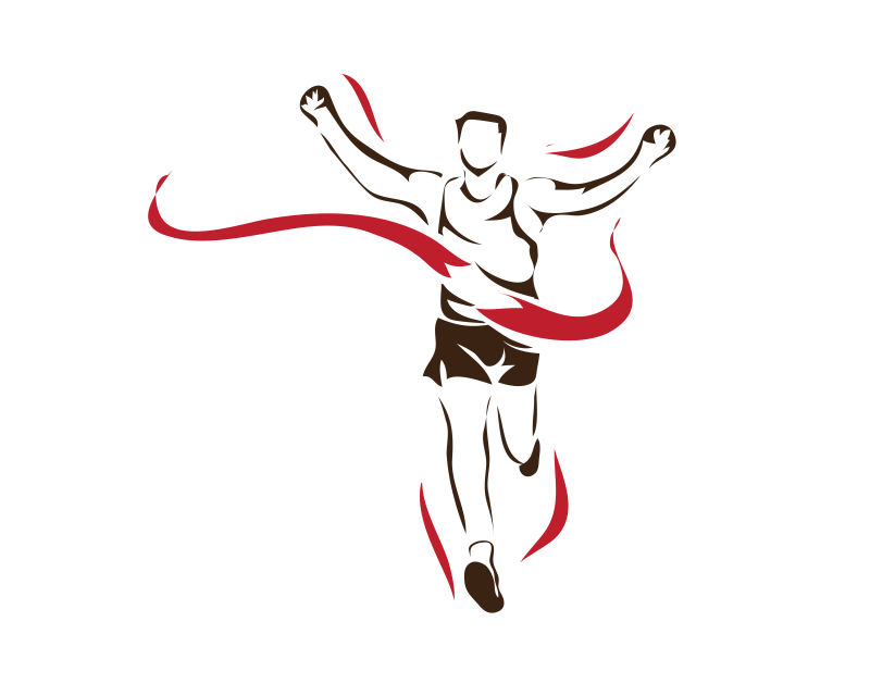 抽象矢量现代赛跑运动时尚插图设计