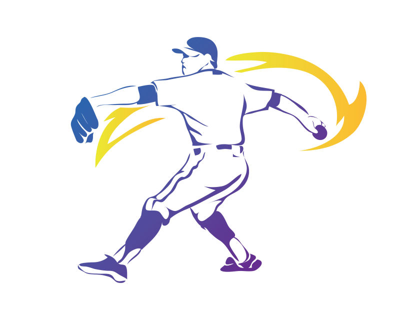 创意矢量现代棒球运动主题的时尚插图设计