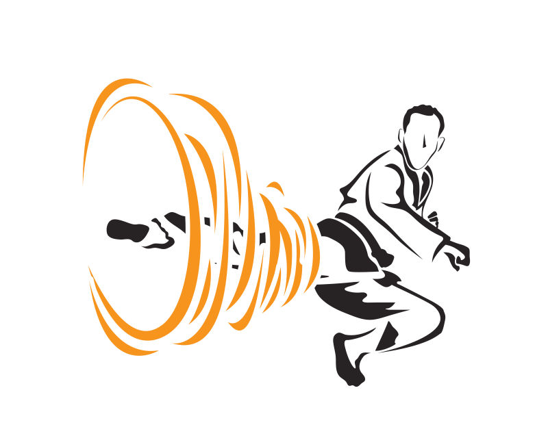 创意矢量现代跆拳道运动平面插图设计