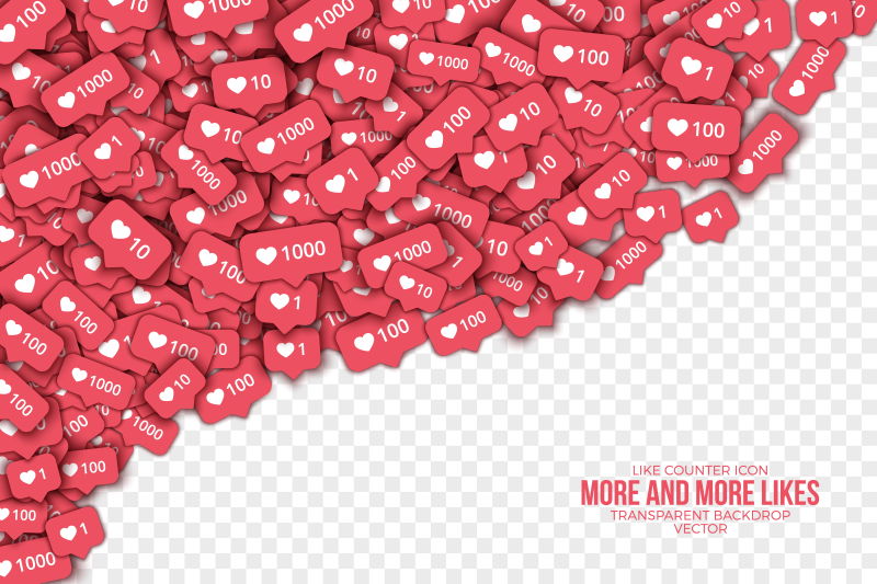 创意矢量粉色喜欢图标装饰背景设计