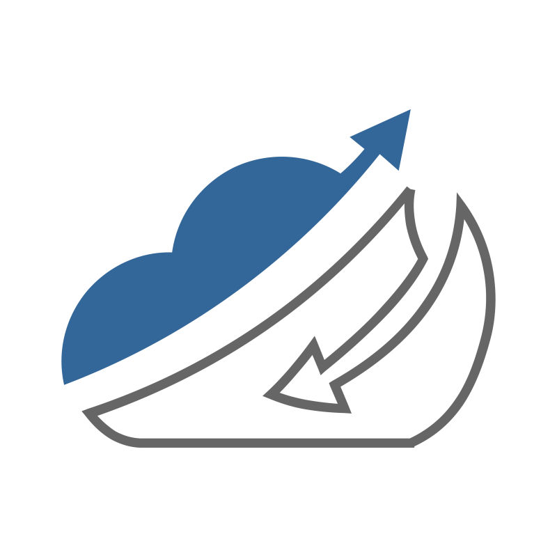 抽象矢量现代轮廓风格的数据云图标设计