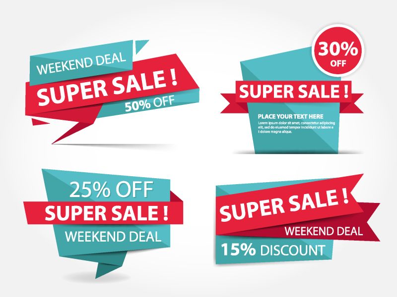 抽象矢量装饰时尚销售标签设计