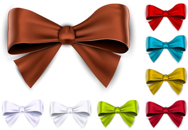 抽象矢量彩色装饰蝴蝶结设计元素