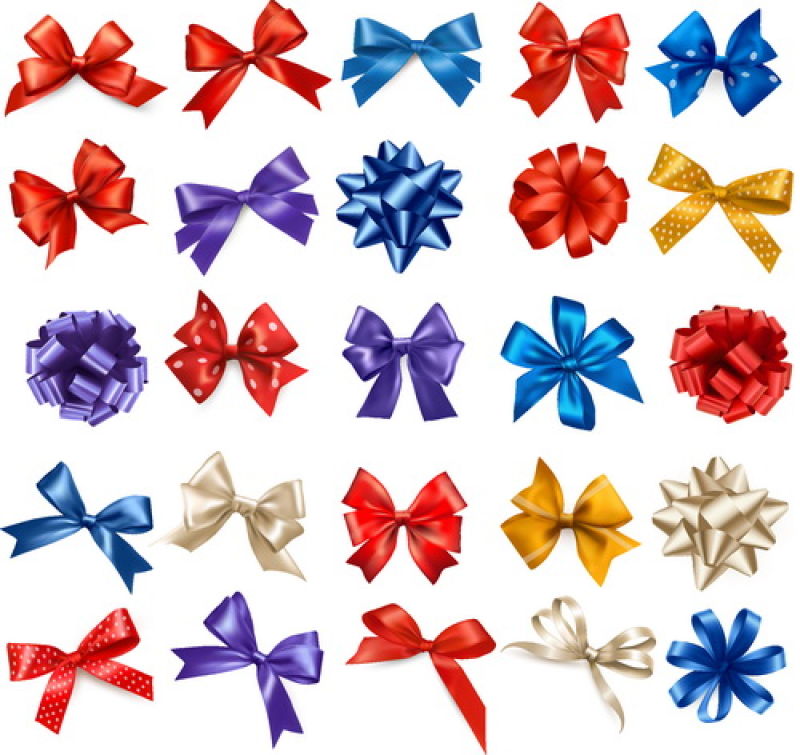 创意矢量现代彩色装饰蝴蝶结元素设计