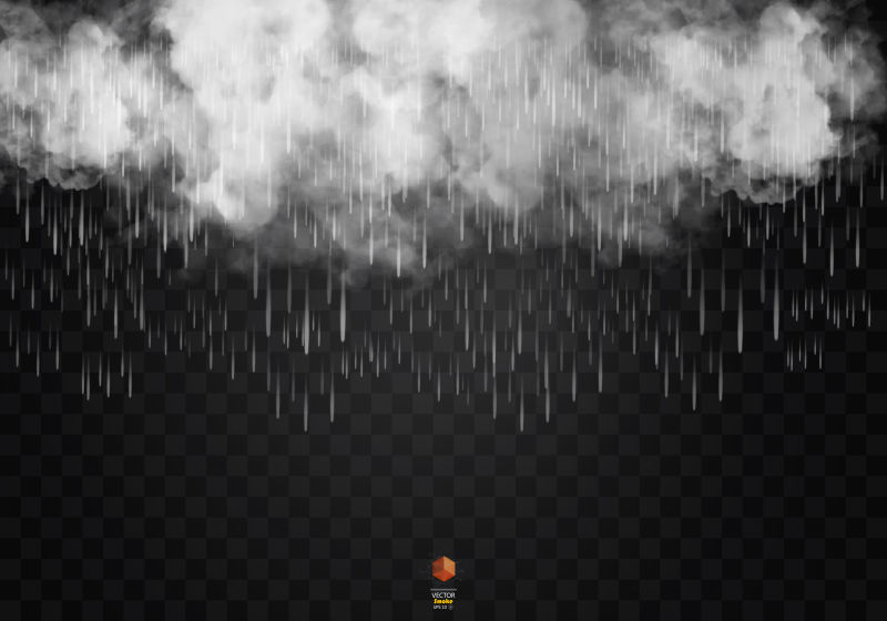 抽象矢量乌云和雨设计插图设计
