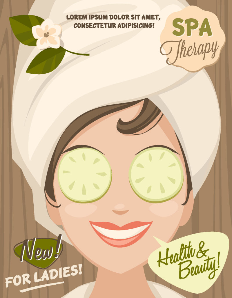 抽象矢量美容主题的海报设计