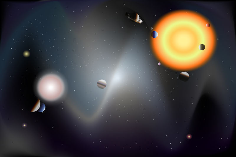 创意矢量宇宙行星插图设计