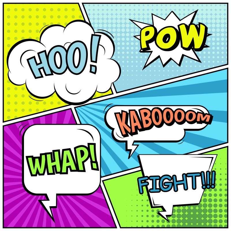 抽象现代矢量艺术漫画对话框设计