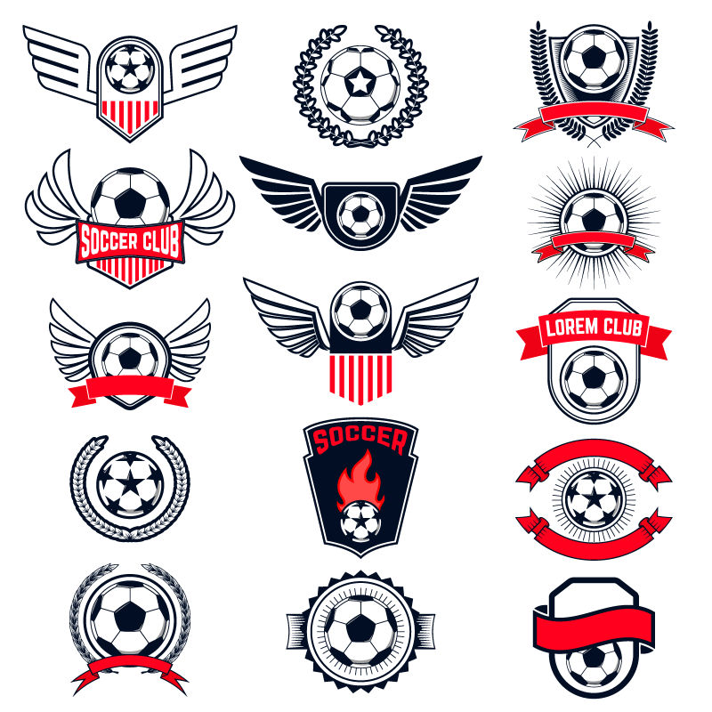 抽象矢量现代足球主题简约标志设计