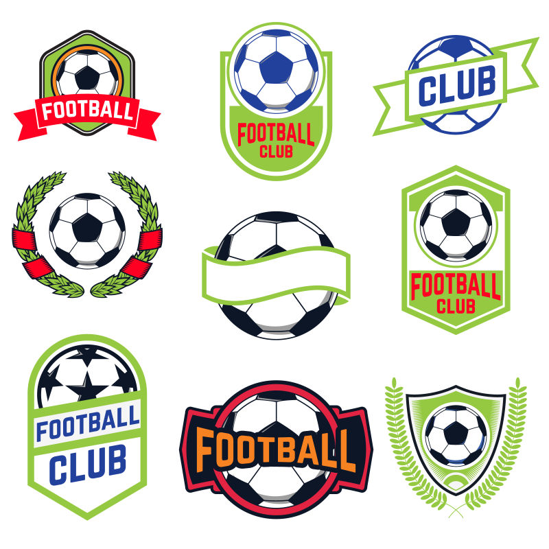 抽象矢量现代足球元素标志平面设计