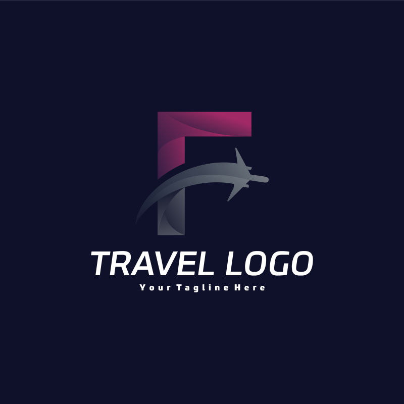 矢量现代字母f的现代旅游标志