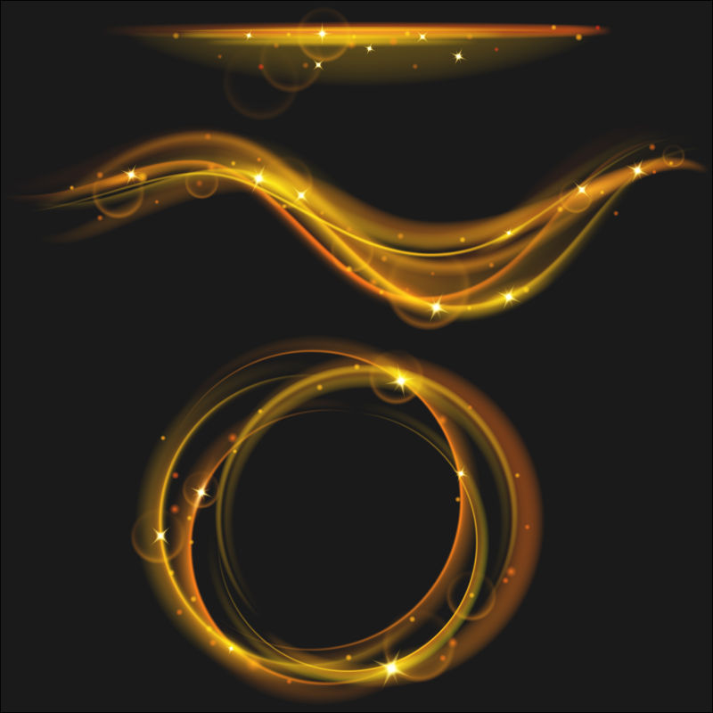 抽象矢量金色光波背景设计