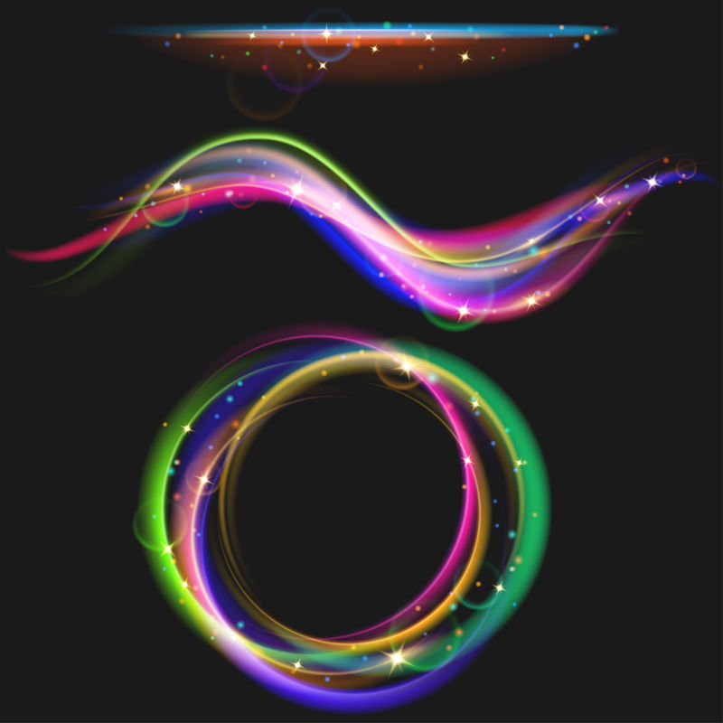 抽象矢量彩色光线创意设计元素