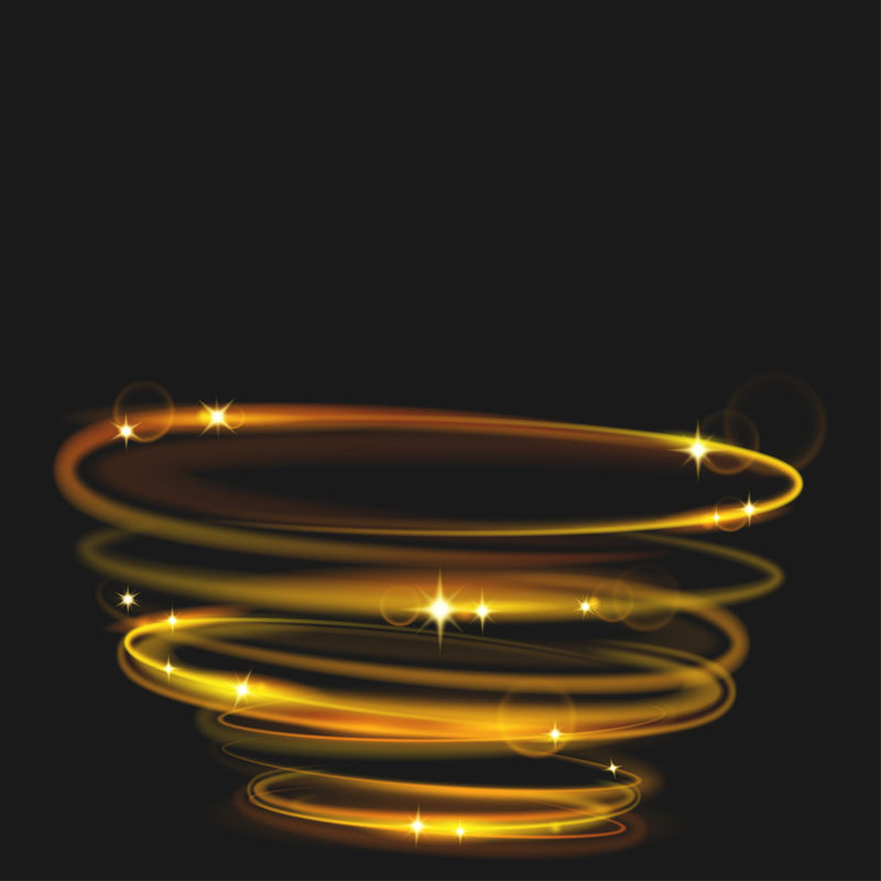 抽象矢量现代金色发光螺旋形背景设计