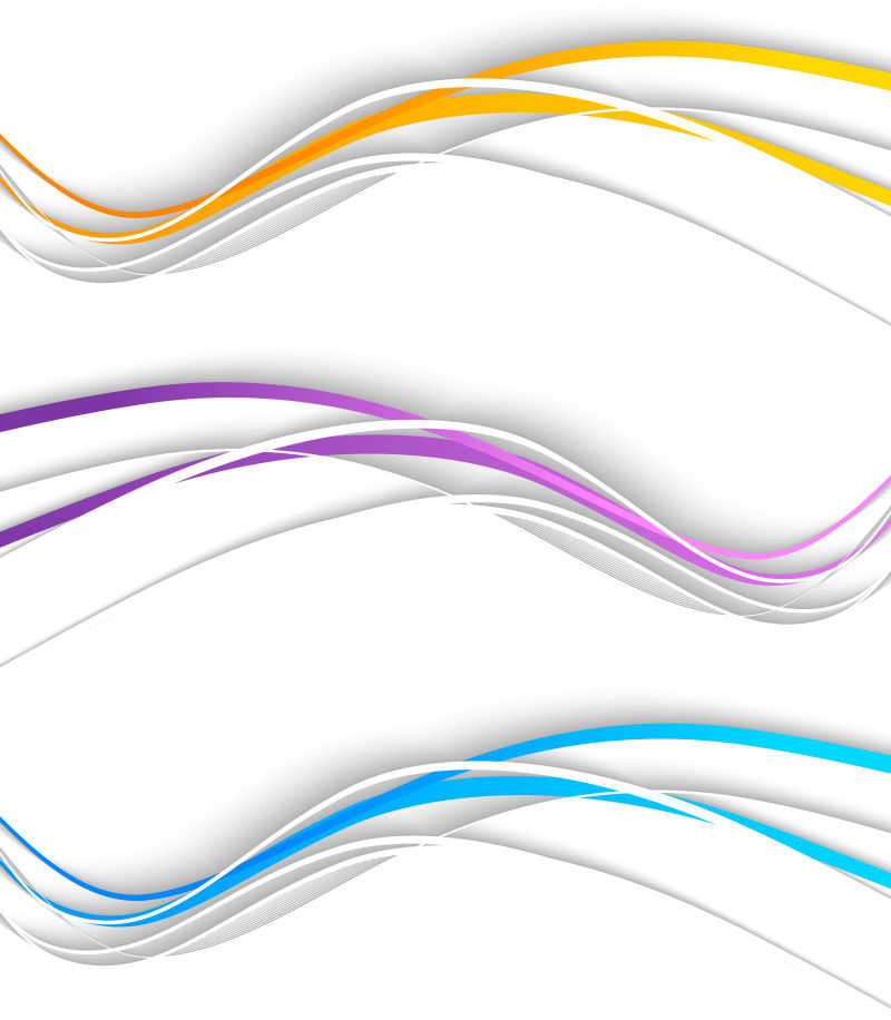 抽象矢量现代彩色光线波形背景设计