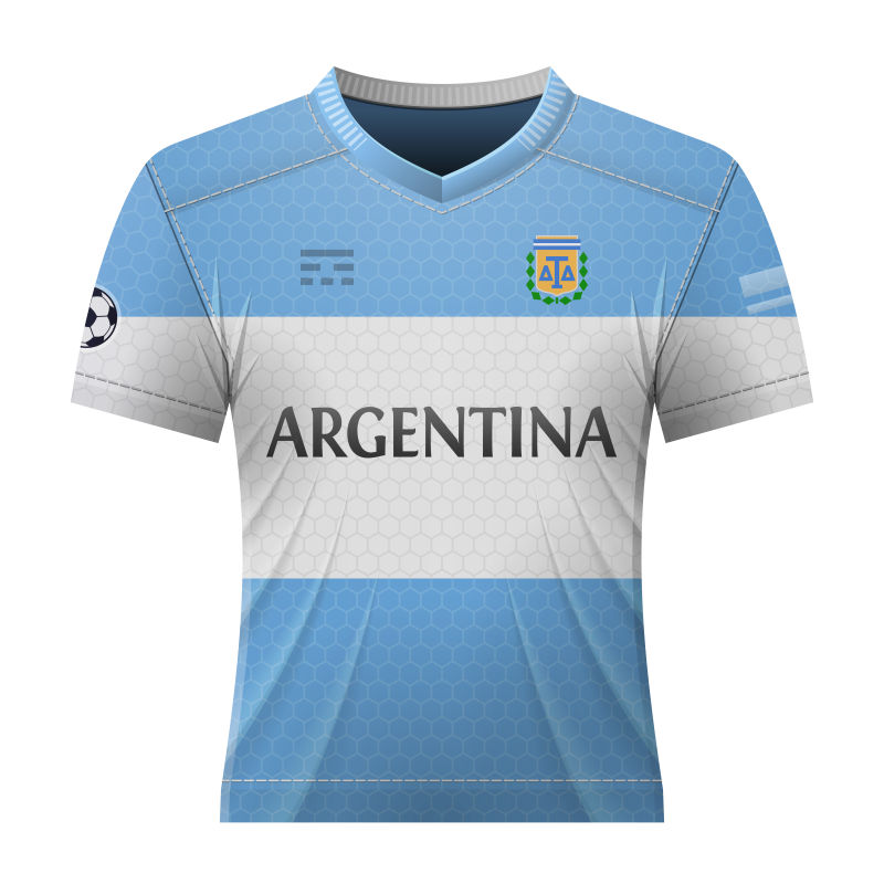 抽象矢量阿根廷国家队球衣设计