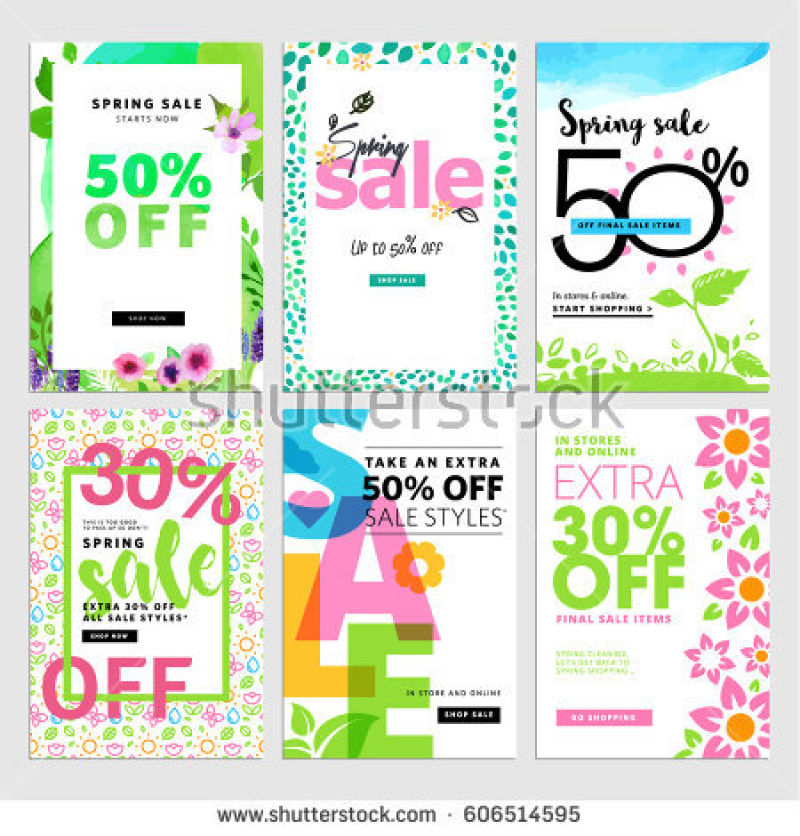 抽象矢量现代整套销售宣传单设计