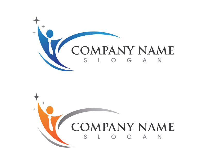 人物剪影一位商人登上明星的插图