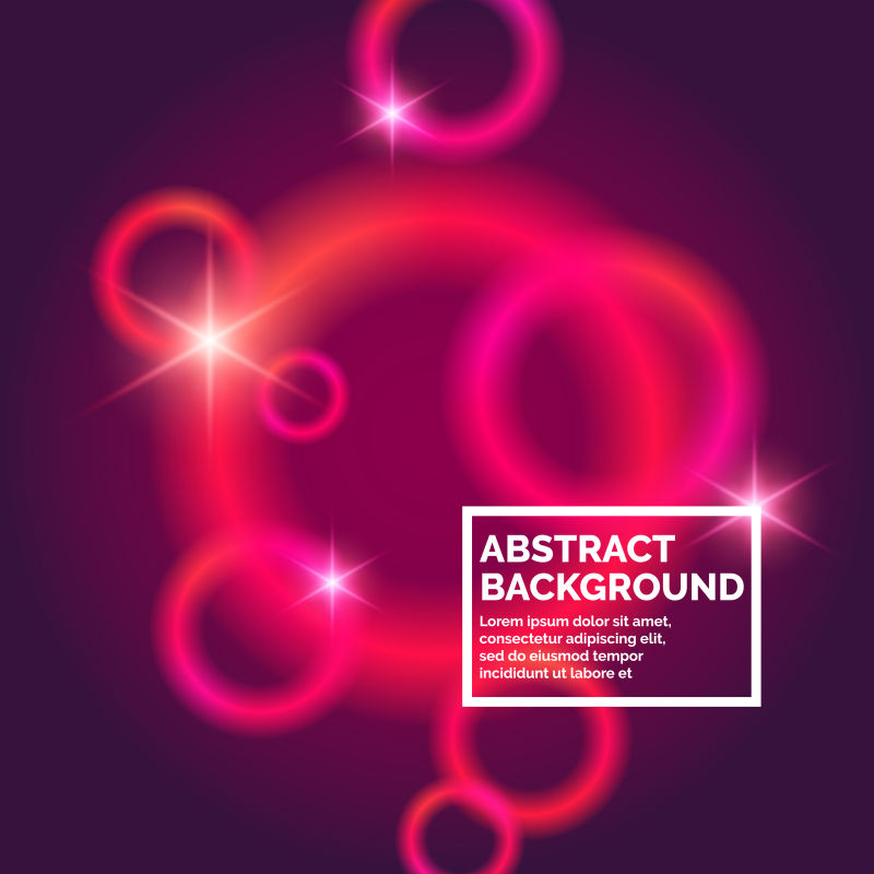 创意矢量红色霓虹灯元素设计插图