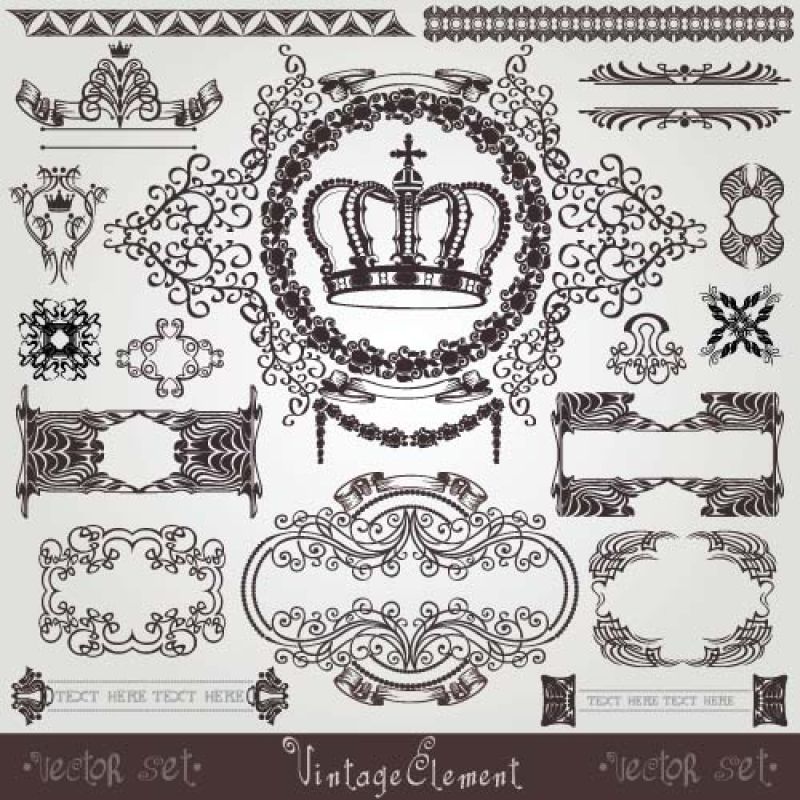 抽象矢量复古华丽装饰设计元素