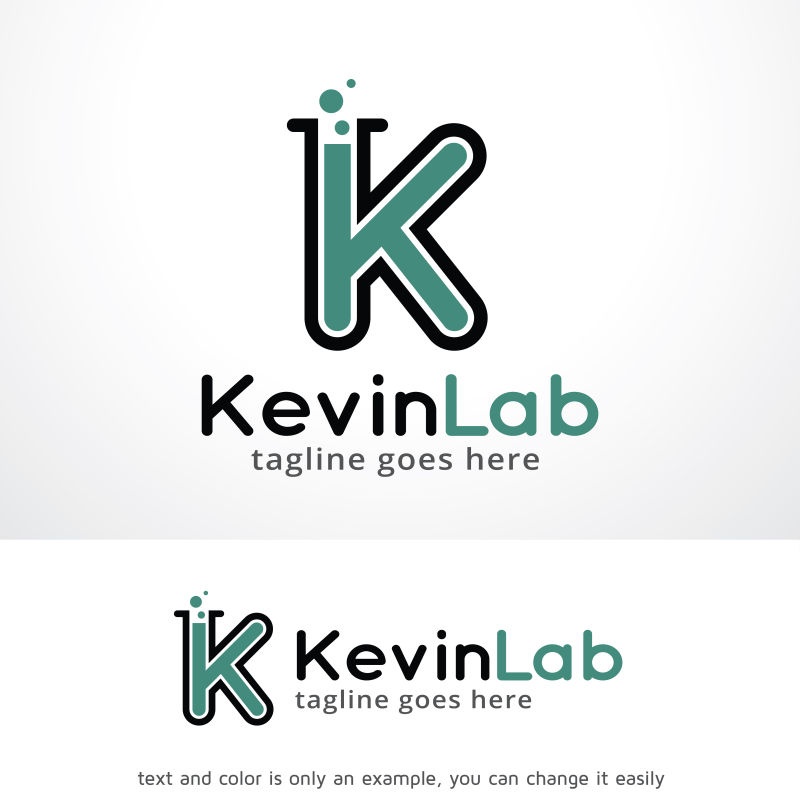 抽象矢量实验室风格的字母k标志设计