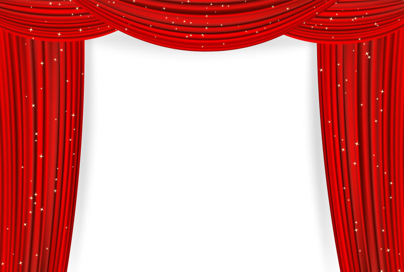 抽象矢量现代红色幕布元素背景