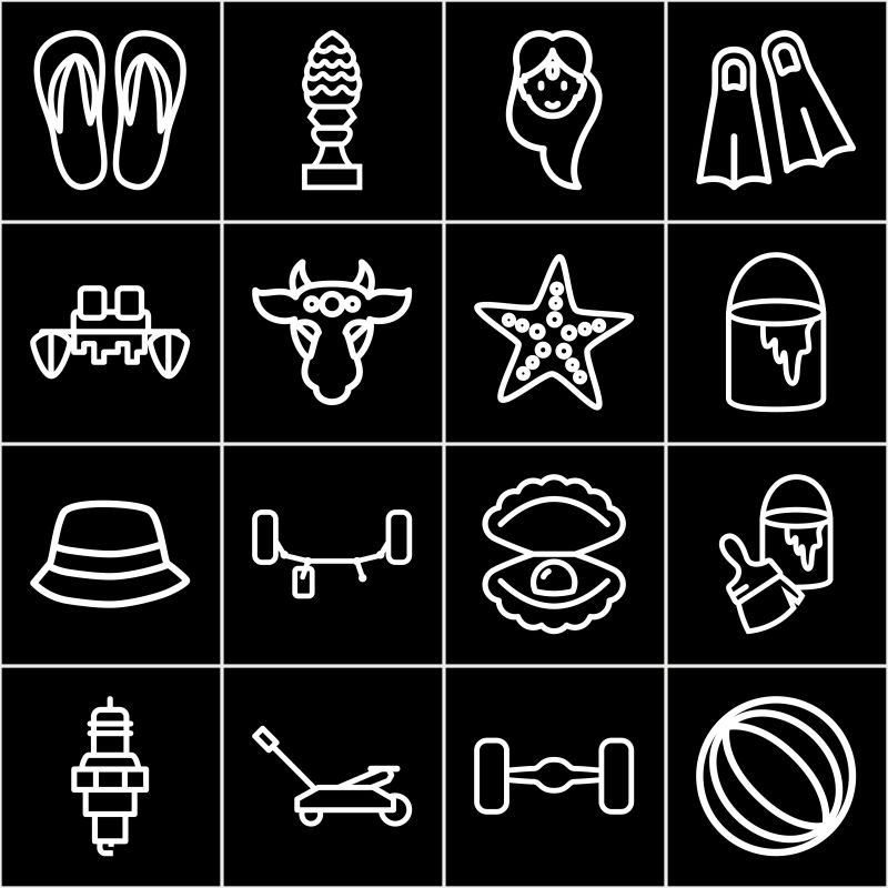 创意矢量现代白色轮廓图标设计