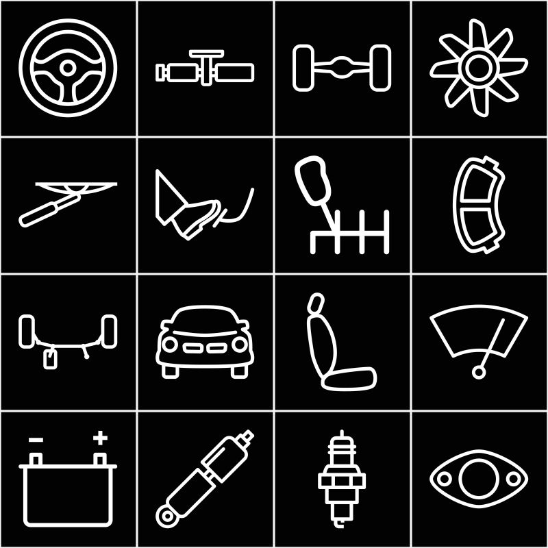 矢量现代创意线性风格的车辆外形图标