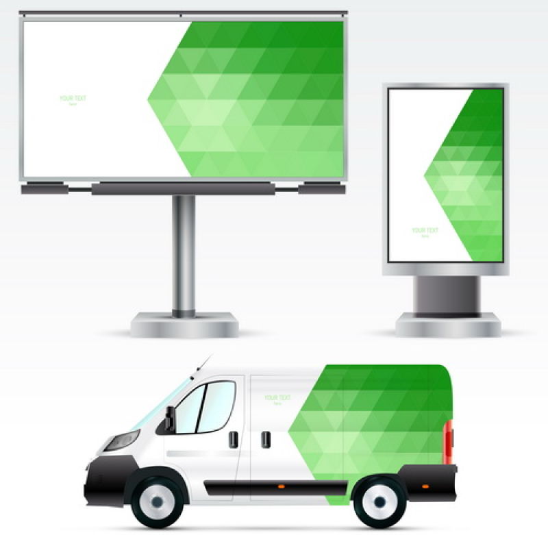 展台纯白色和绿色