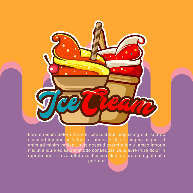 矢量冰淇淋图案设计