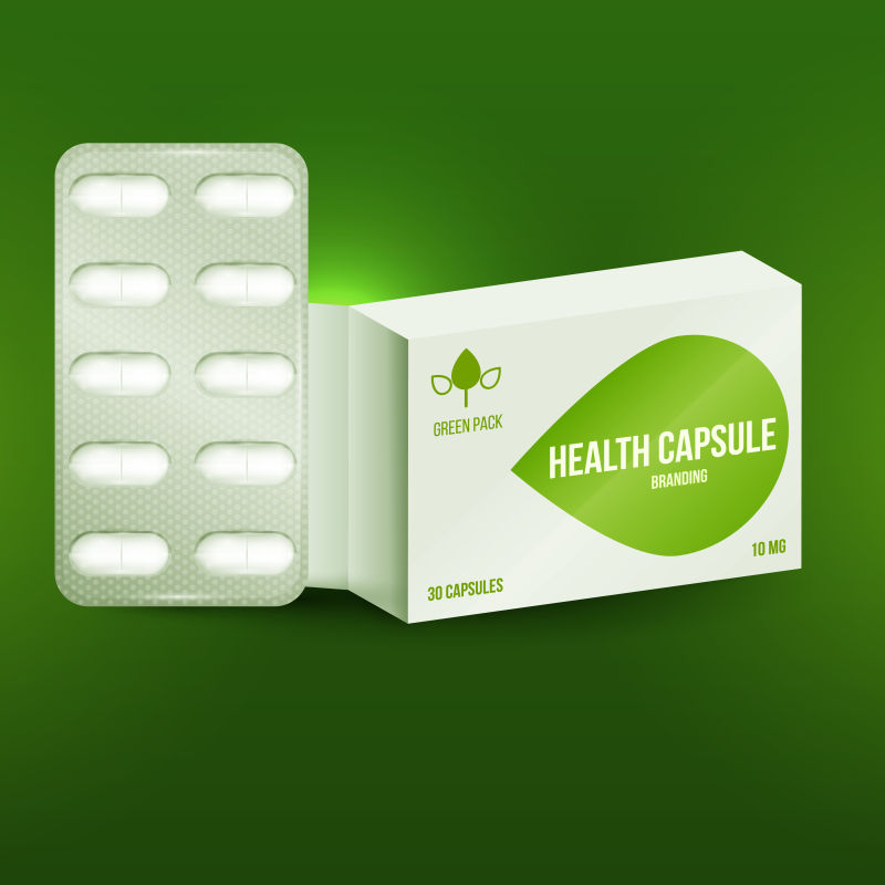 矢量抽象药片创意包装设计