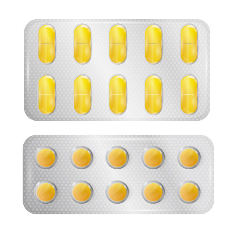 抽象矢量黄色医疗药品设计