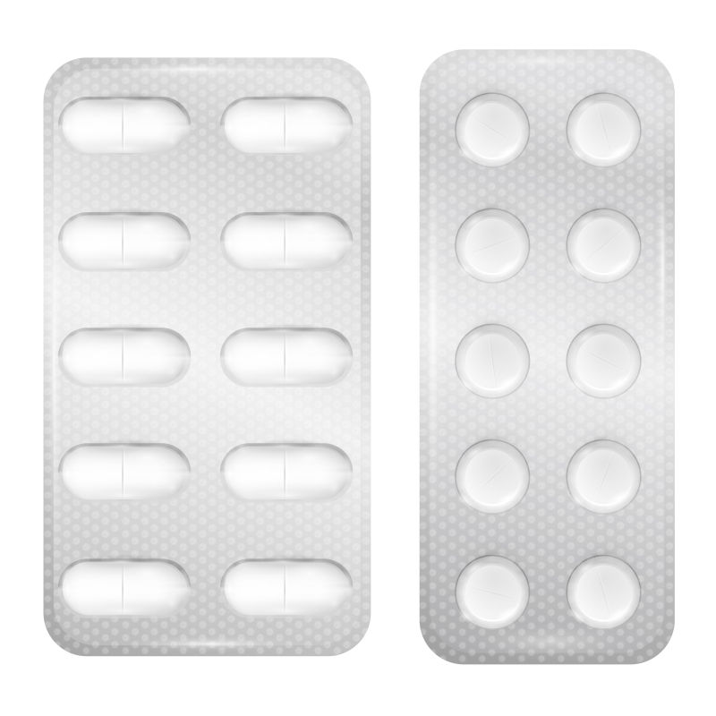 抽象矢量现代白色医疗药片设计