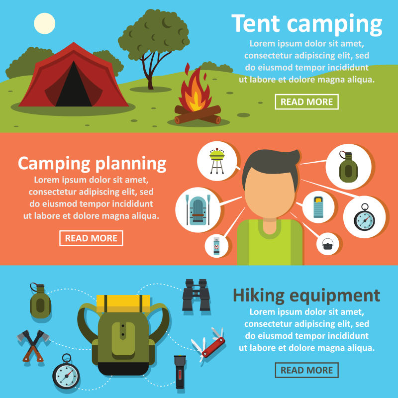 平装徒步旅行横幅