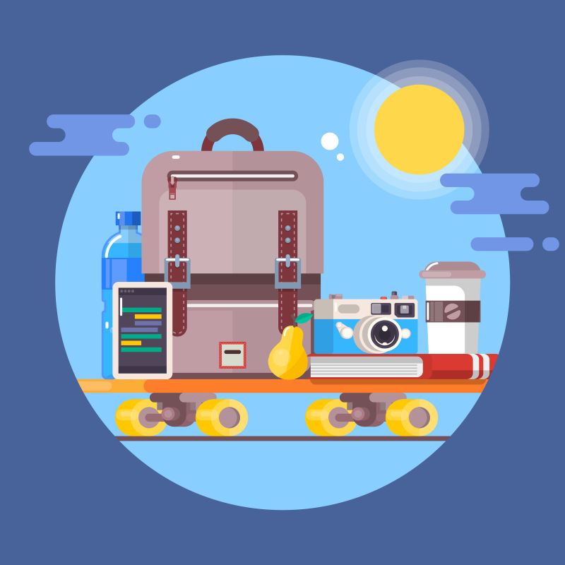 度假旅游概念暑假海报平面矢量插图