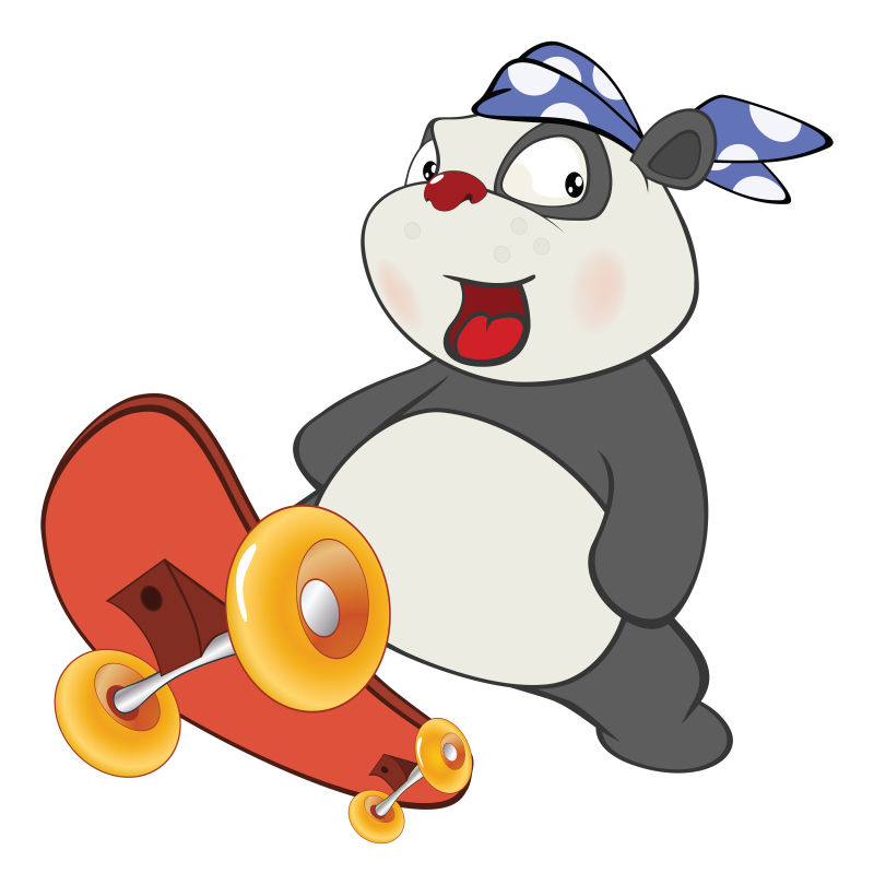 矢量抽象现代卡通熊猫插图设计