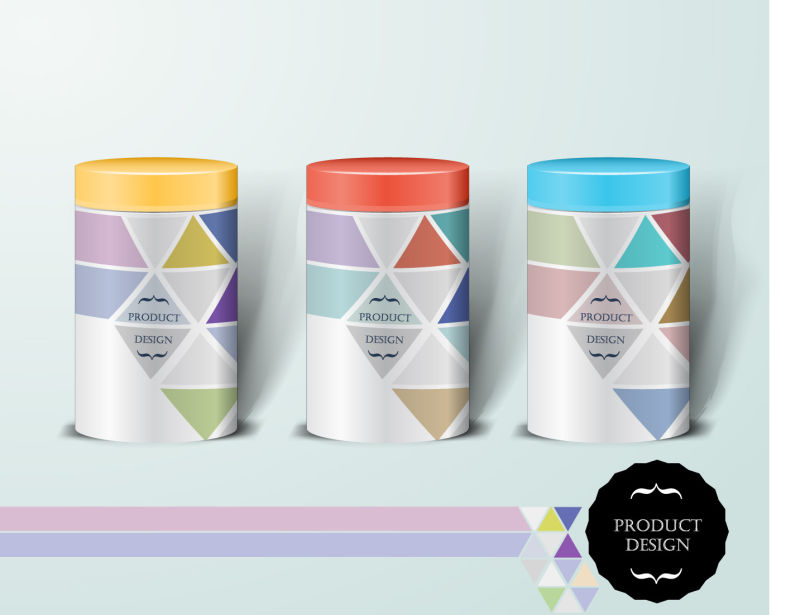 矢量抽象彩色几何三角元素的宣传单设计