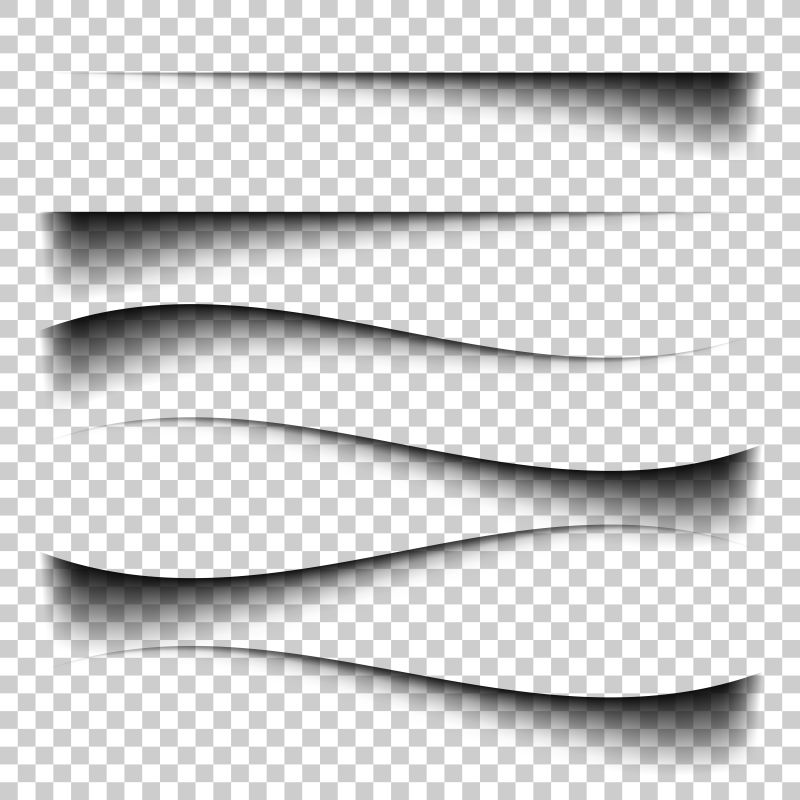 透明逼真的纸影效果在格子背景