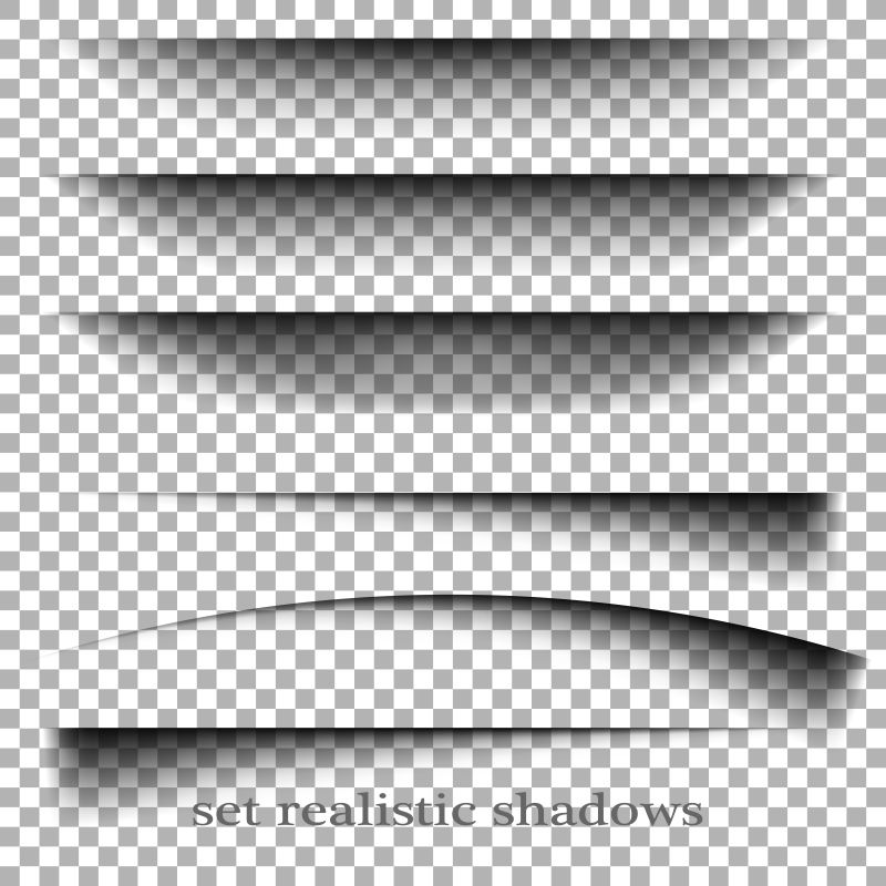 透明逼真的纸影效果在格子背景