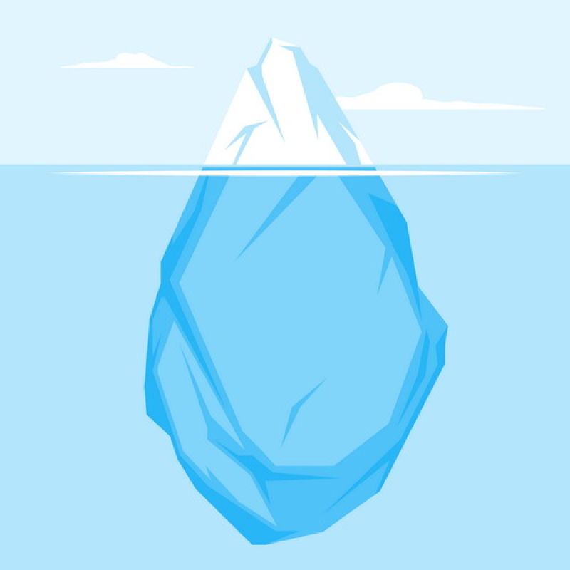 抽象矢量悬浮的悬浮冰山插图设计