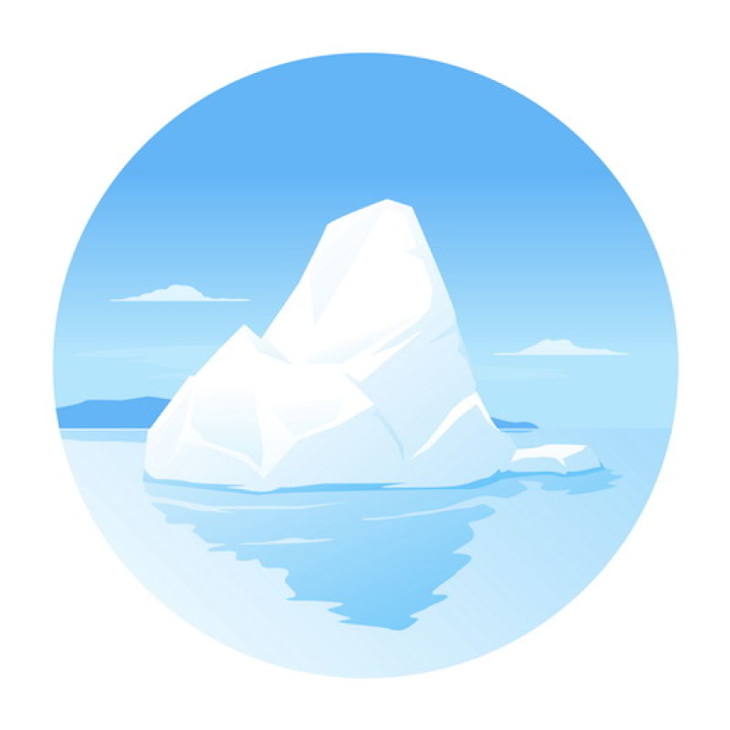 抽象矢量现代悬浮冰山平面插图设计