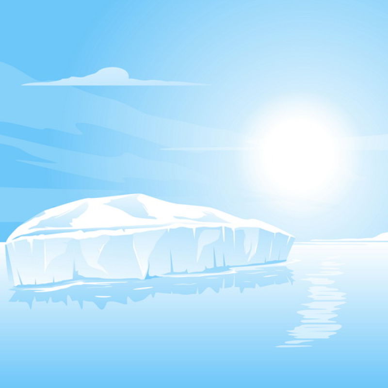 抽象矢量现代海上漂浮的冰块插图设计